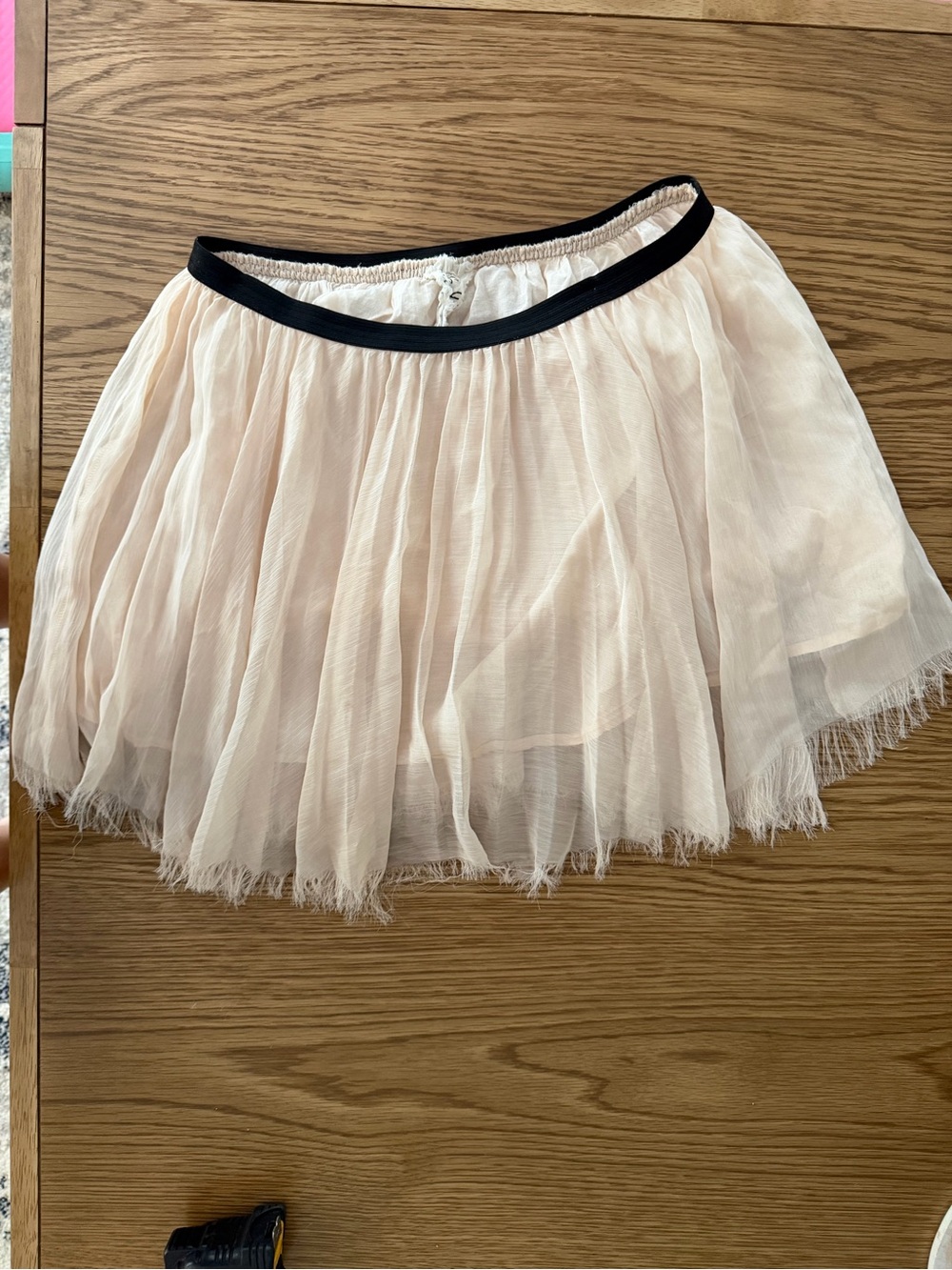 FP One Light Pink Tulle Skater Skirt with Black Waistband